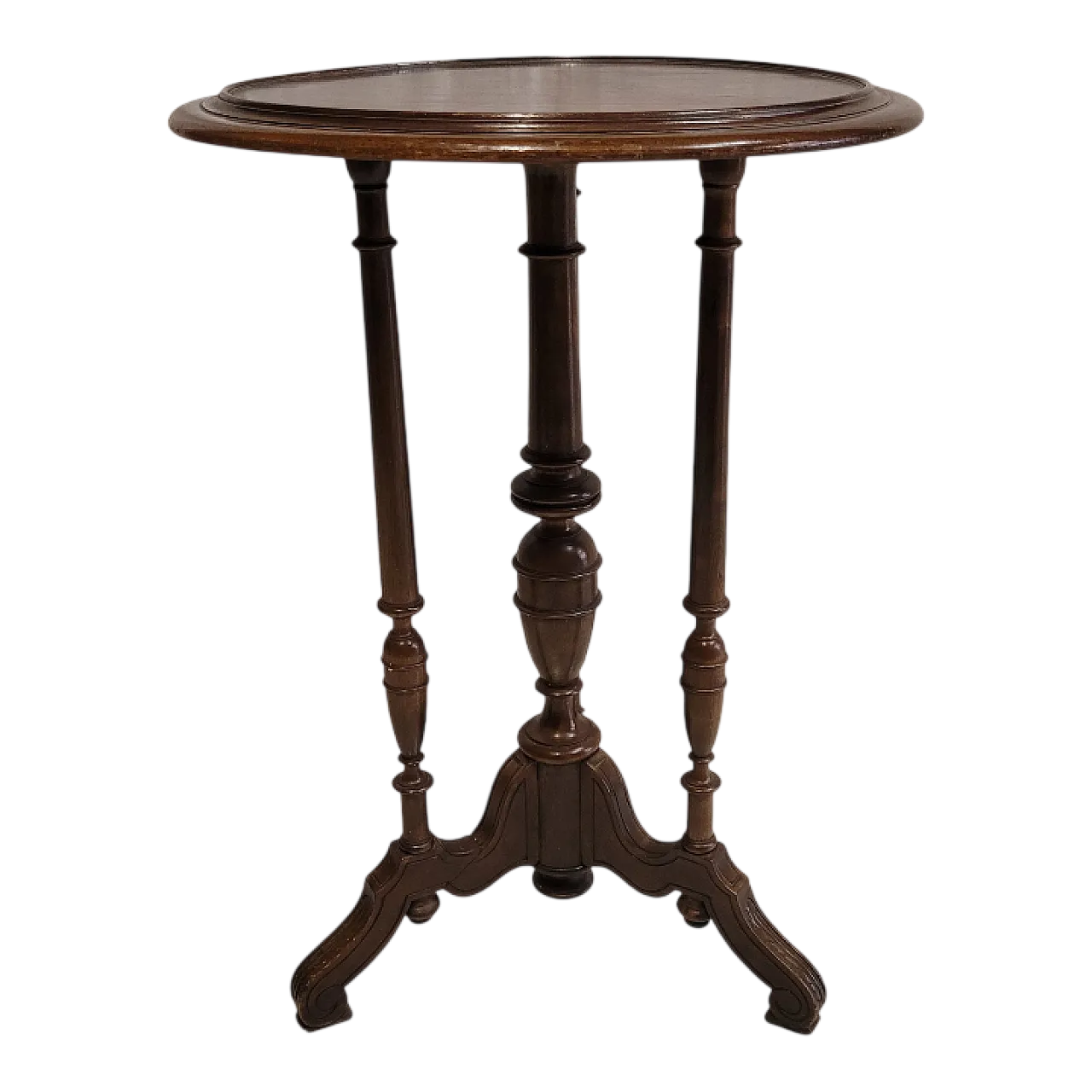 Tavolino tripode in legno di mogano, Italia 7