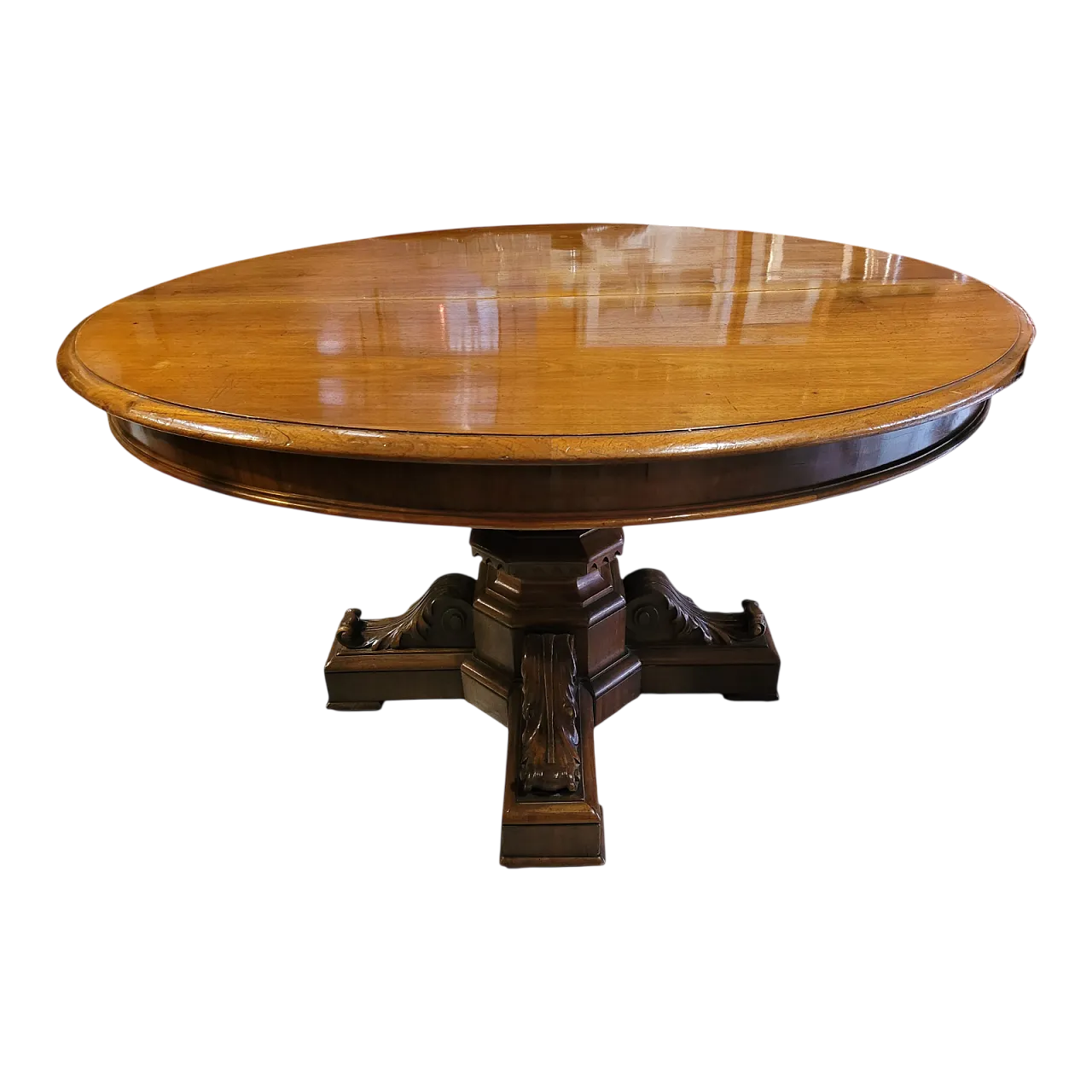 Tavolo allungabile in legno di noce, Italia 9