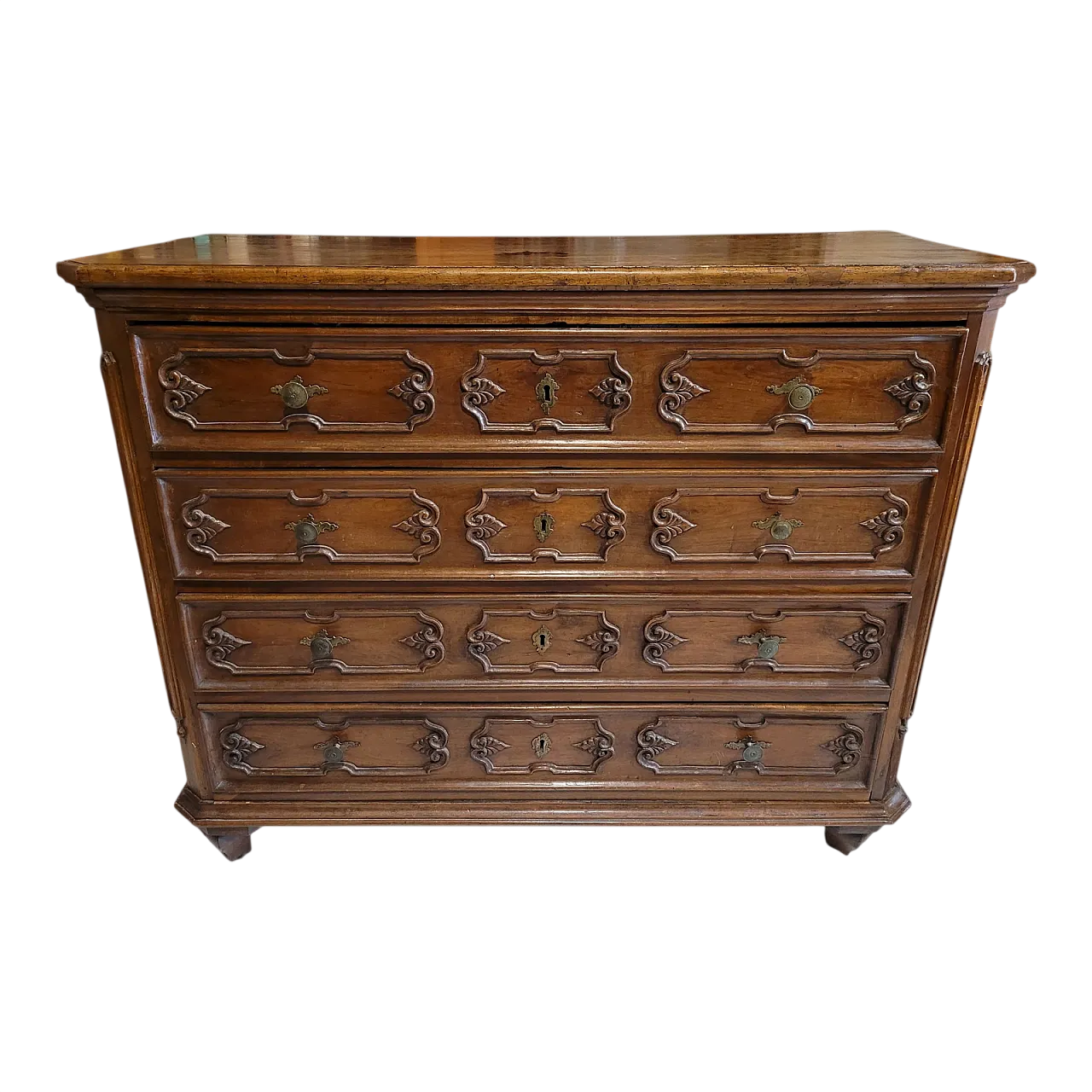 Canterano in legno di noce e rovere, Lombardia, di fine XVII secolo 11