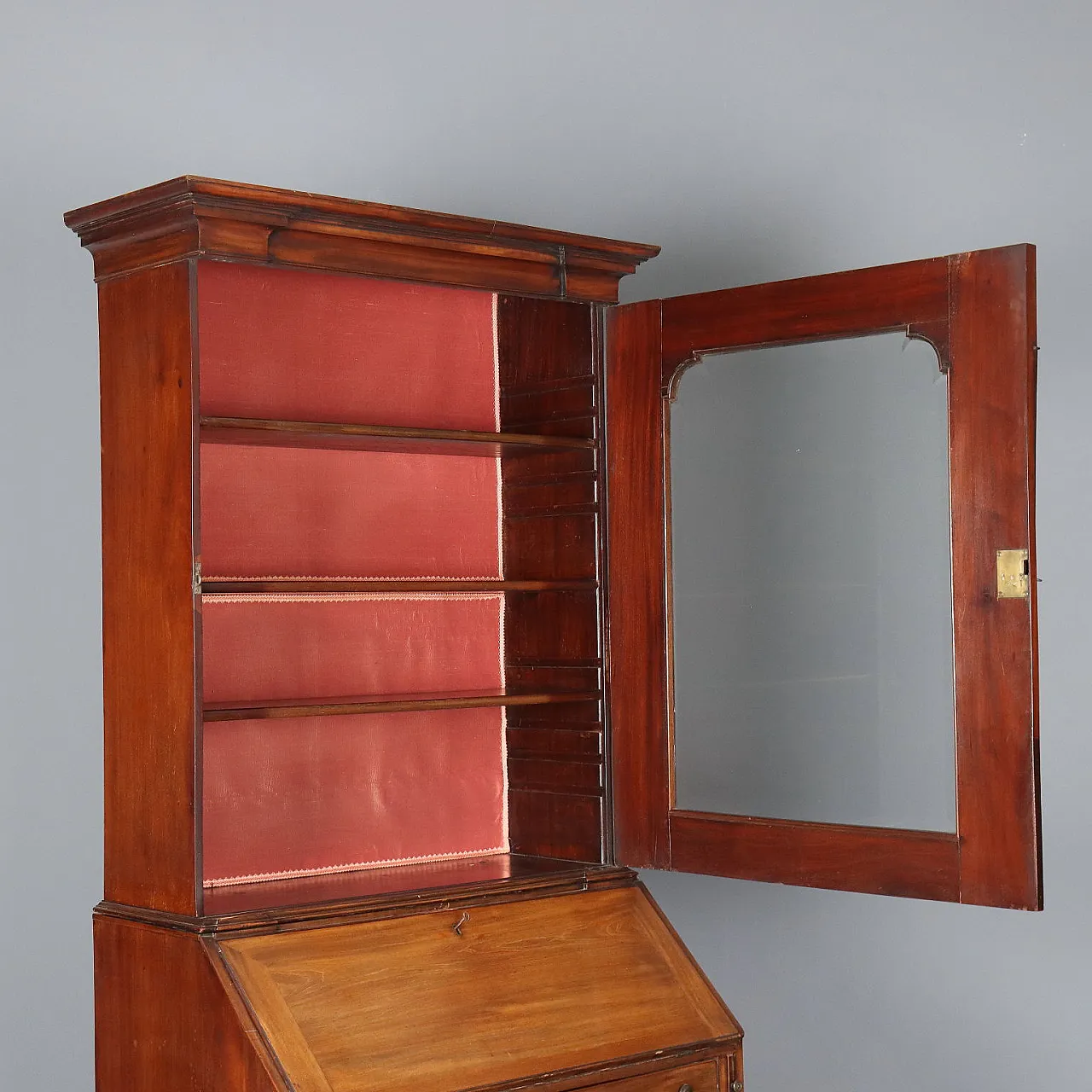 Mahogany trumeau, cut glass and shaped top, mid-19th century 3