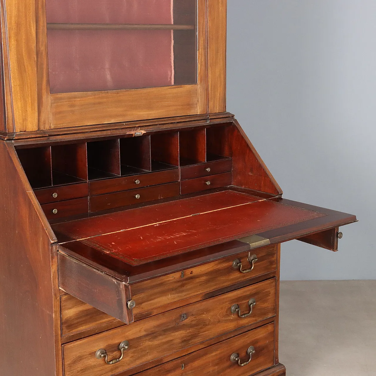 Mahogany trumeau, cut glass and shaped top, mid-19th century 5