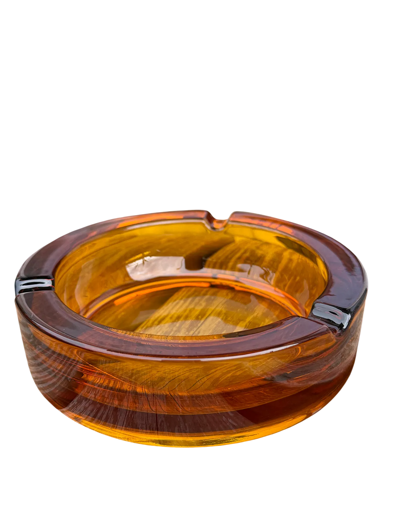 Ashtray amber glass, 50s 8