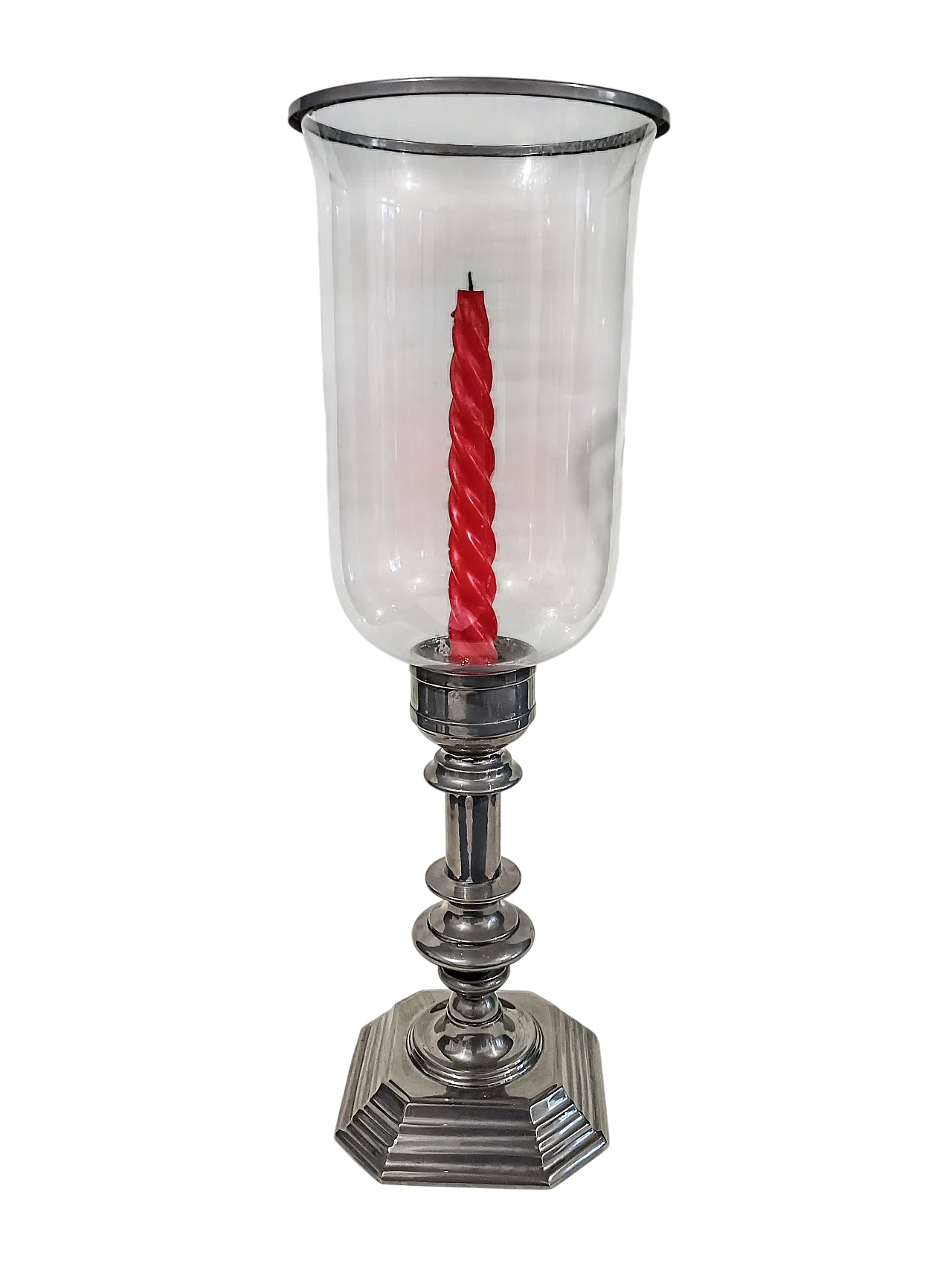 Candeliere Silverplate Paralume Vetro Soffiato, anni '60 27