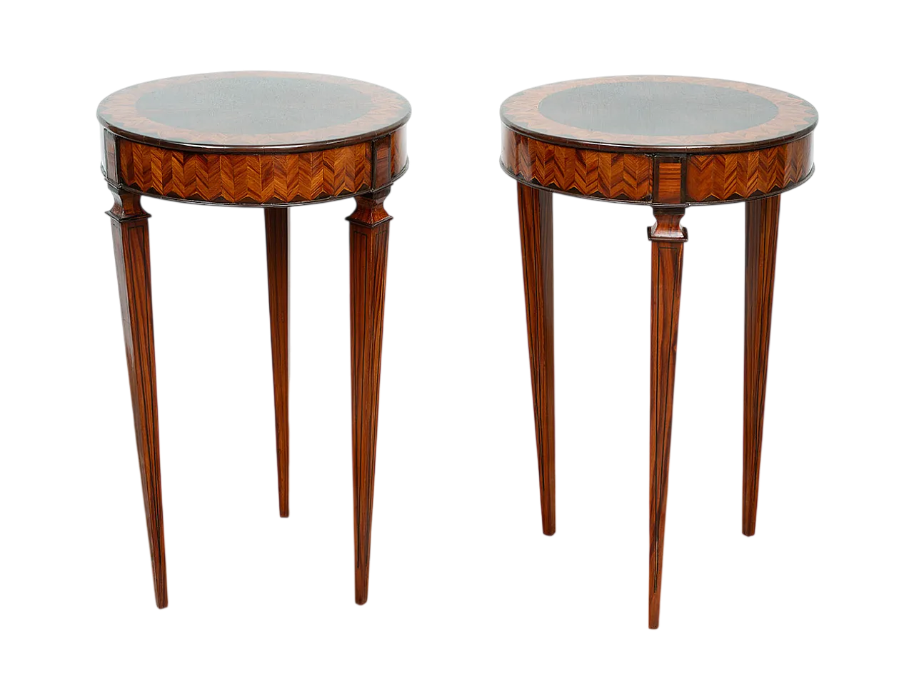 Pair of coffee tables in fine exotic woods, Lombardy, 20th c. 5