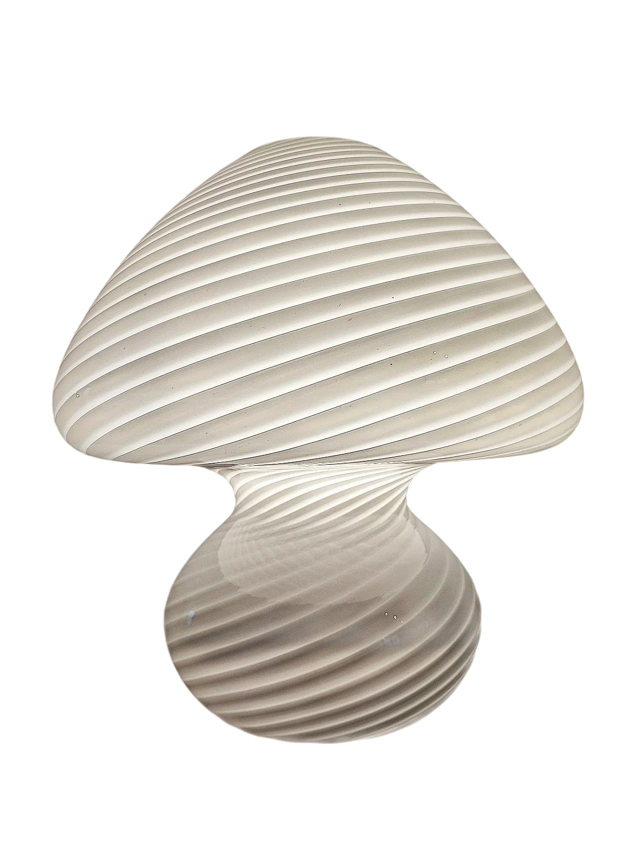 XL Mushroom Lamp Swirl by De Majo Murano white, 1970s 11