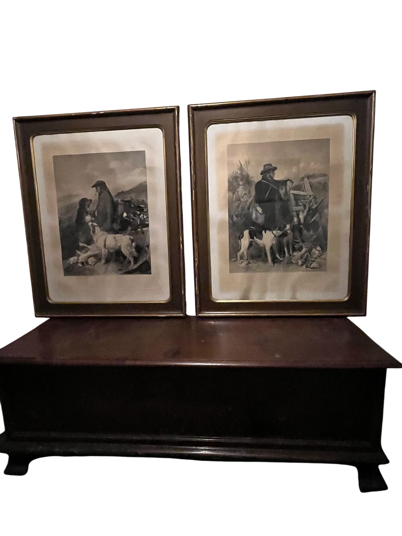 Pair of engravings, hunt scenes, 19th century 8