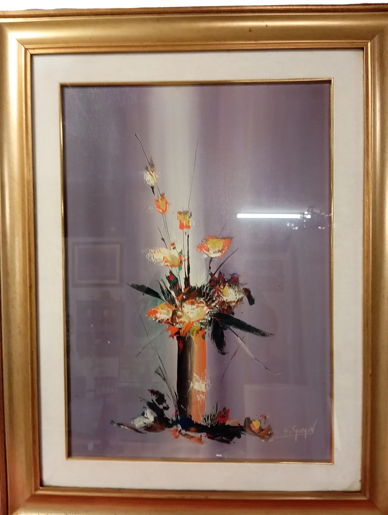 Painting oil on canvas, flower, 90s 10