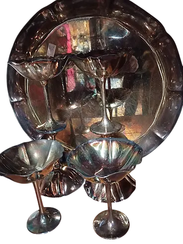 Ice cream set silver, 90s