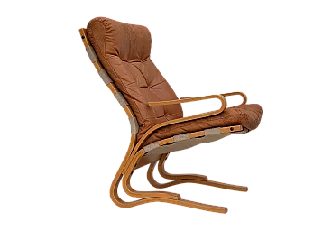 Norwegian armchair, model Kengu, leather, 1970s