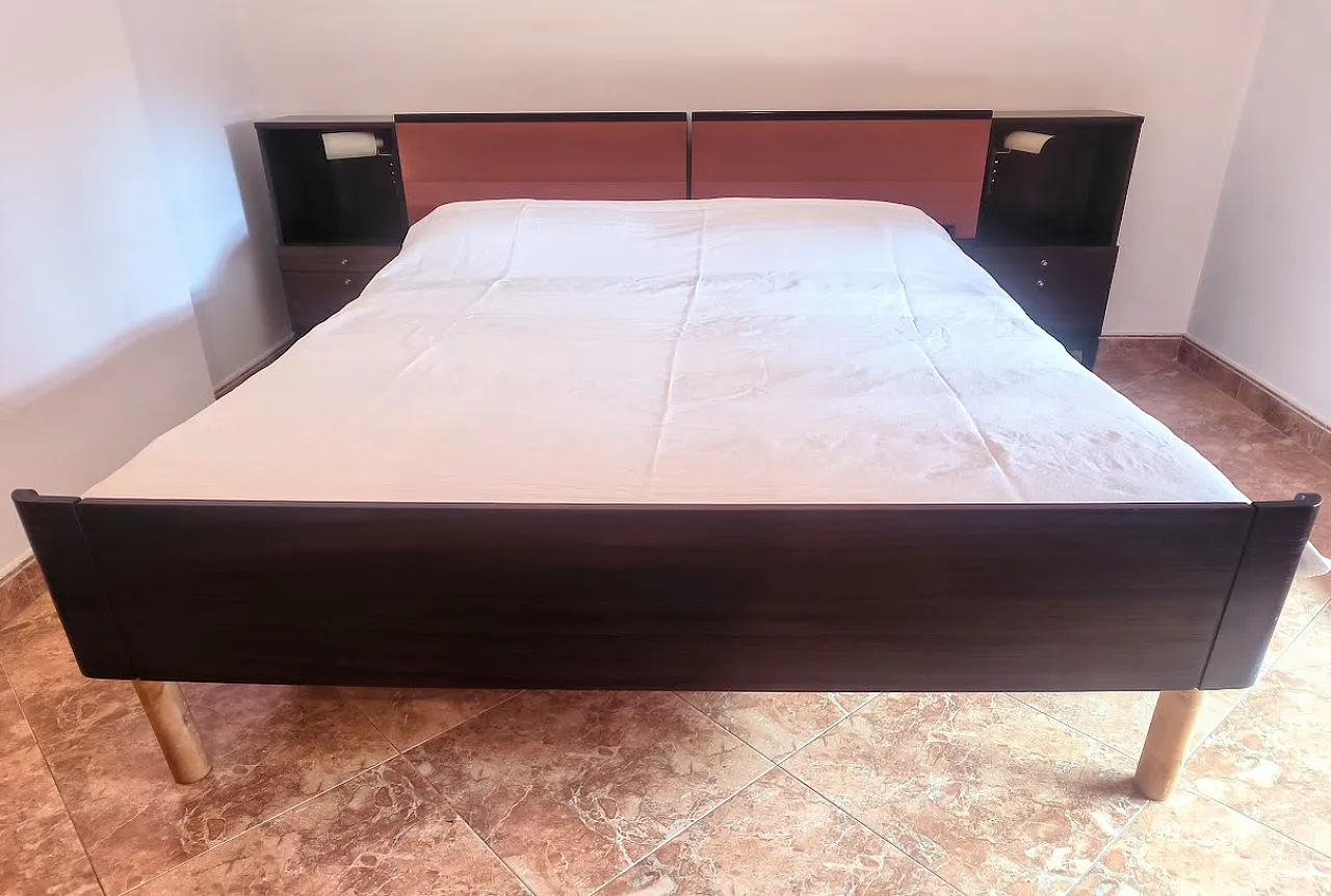 Double Bed by Ico Parisi Sarfatti light for MIM, Italy, 1960s 2