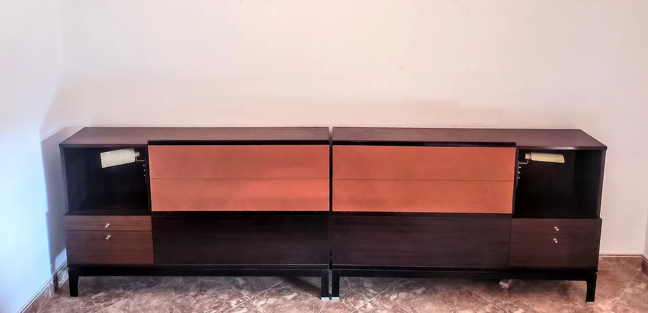 Double Bed by Ico Parisi Sarfatti light for MIM, Italy, 1960s 4