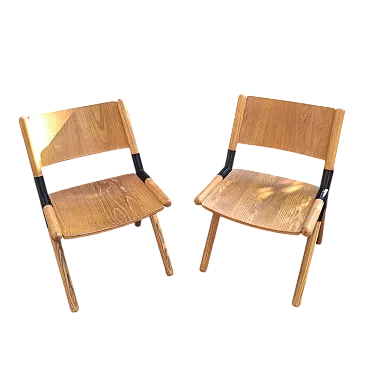 Coppia di Sedie Nodo di Mauro Pasquinelli per Tisettanta, anni '70