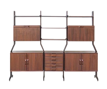 Libreria modulare vintage in palissandro, Italia, anni '60