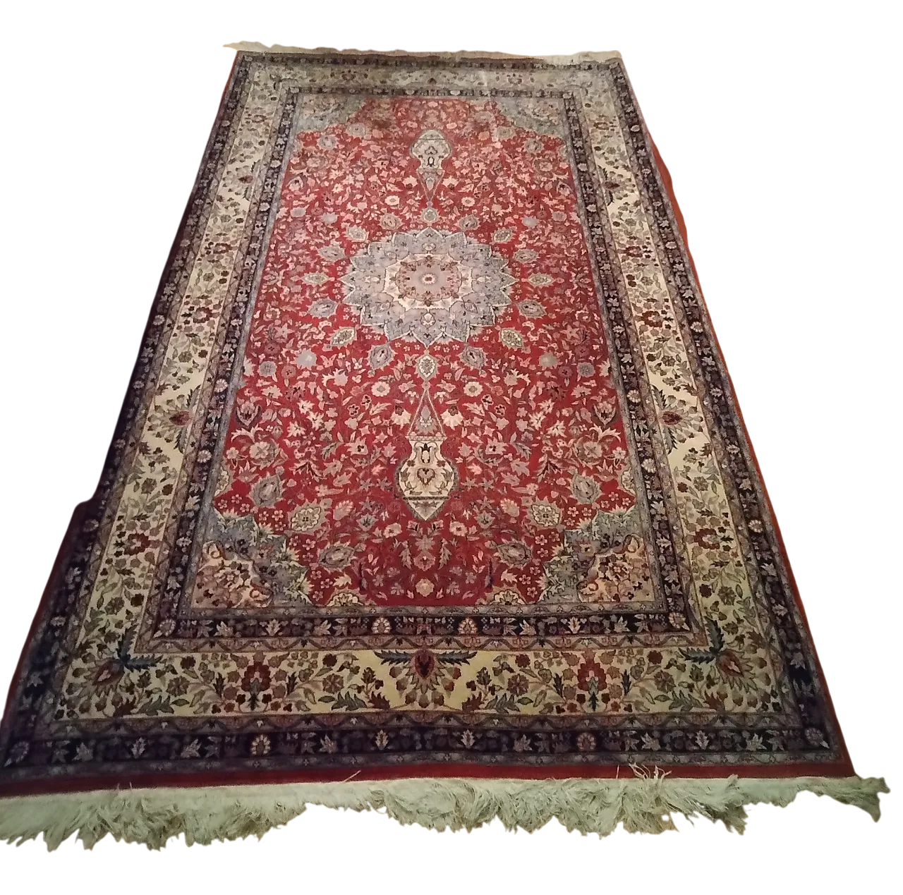 Tappeto Persiano Tabriz annodato a mano 70 raj, anni '90 7