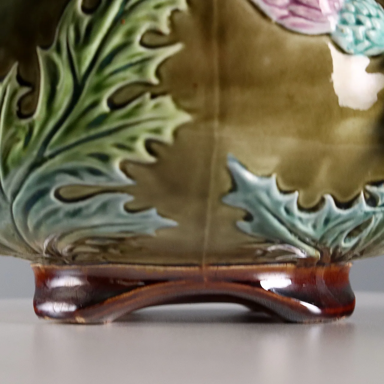 Cachepot in ceramica smaltata con decoro policromo, '900 10