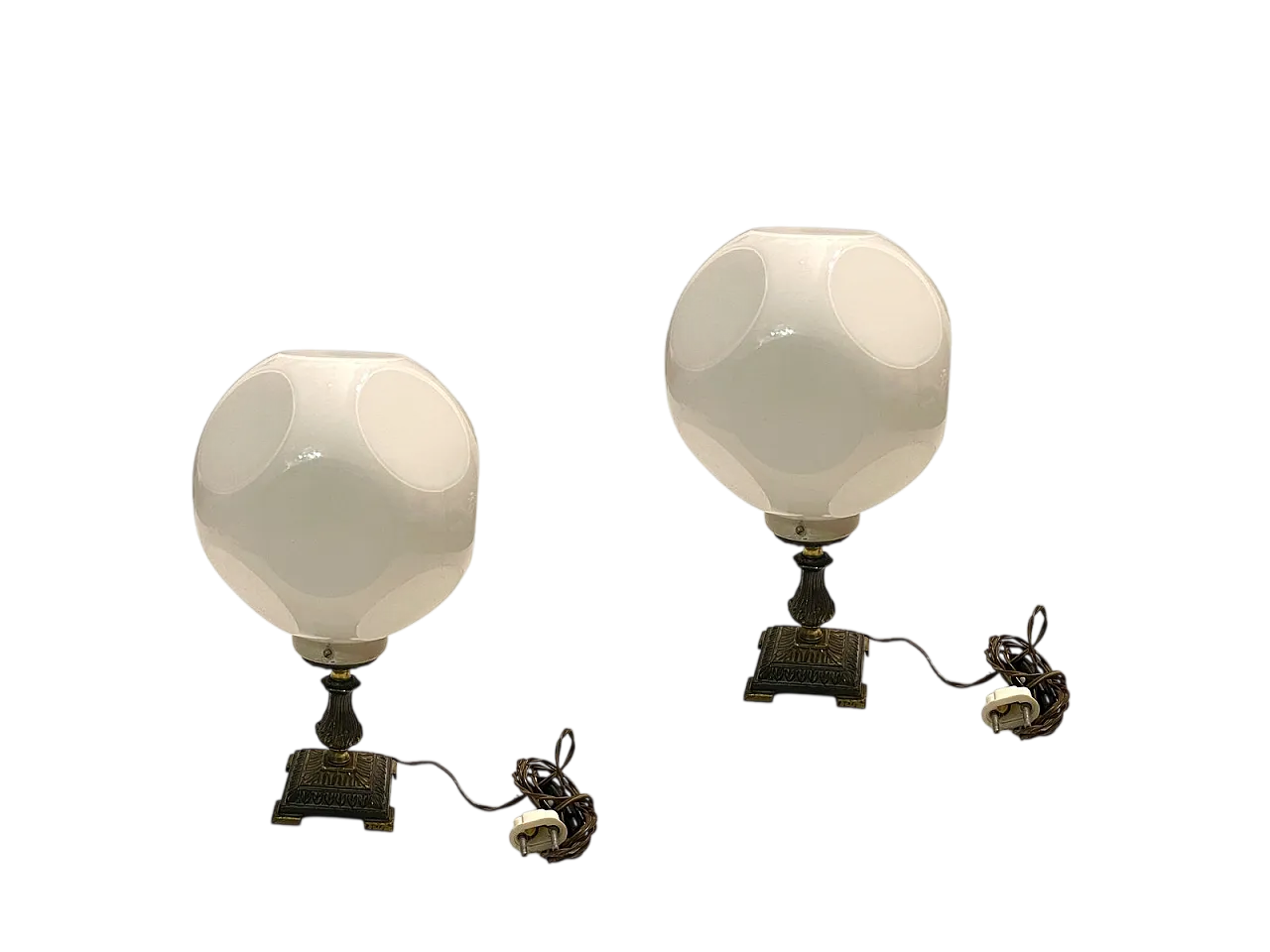 Opaline glass table lamps, 1960s 5