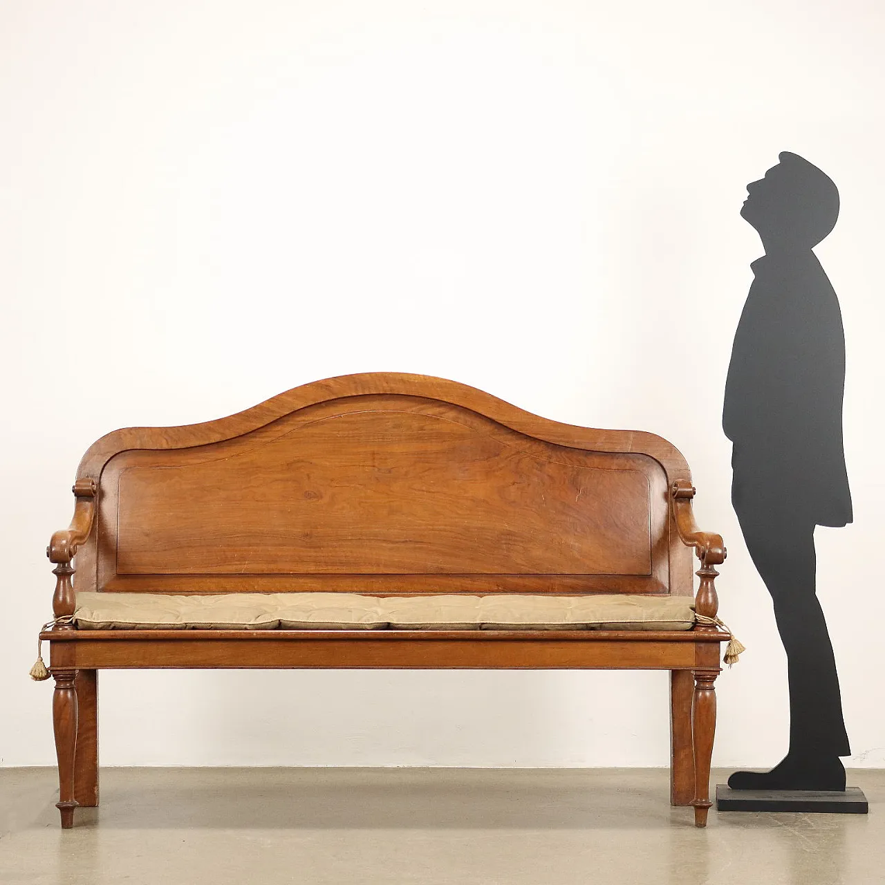 Panchina in legno di noce, metà '800 2