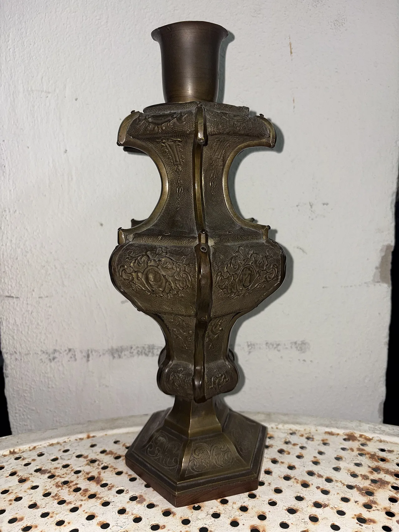 Lampada bronzo o portacandele, anni '30 1