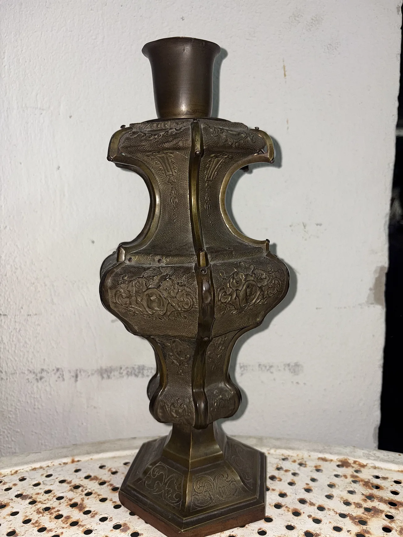 Lampada bronzo o portacandele, anni '30 2