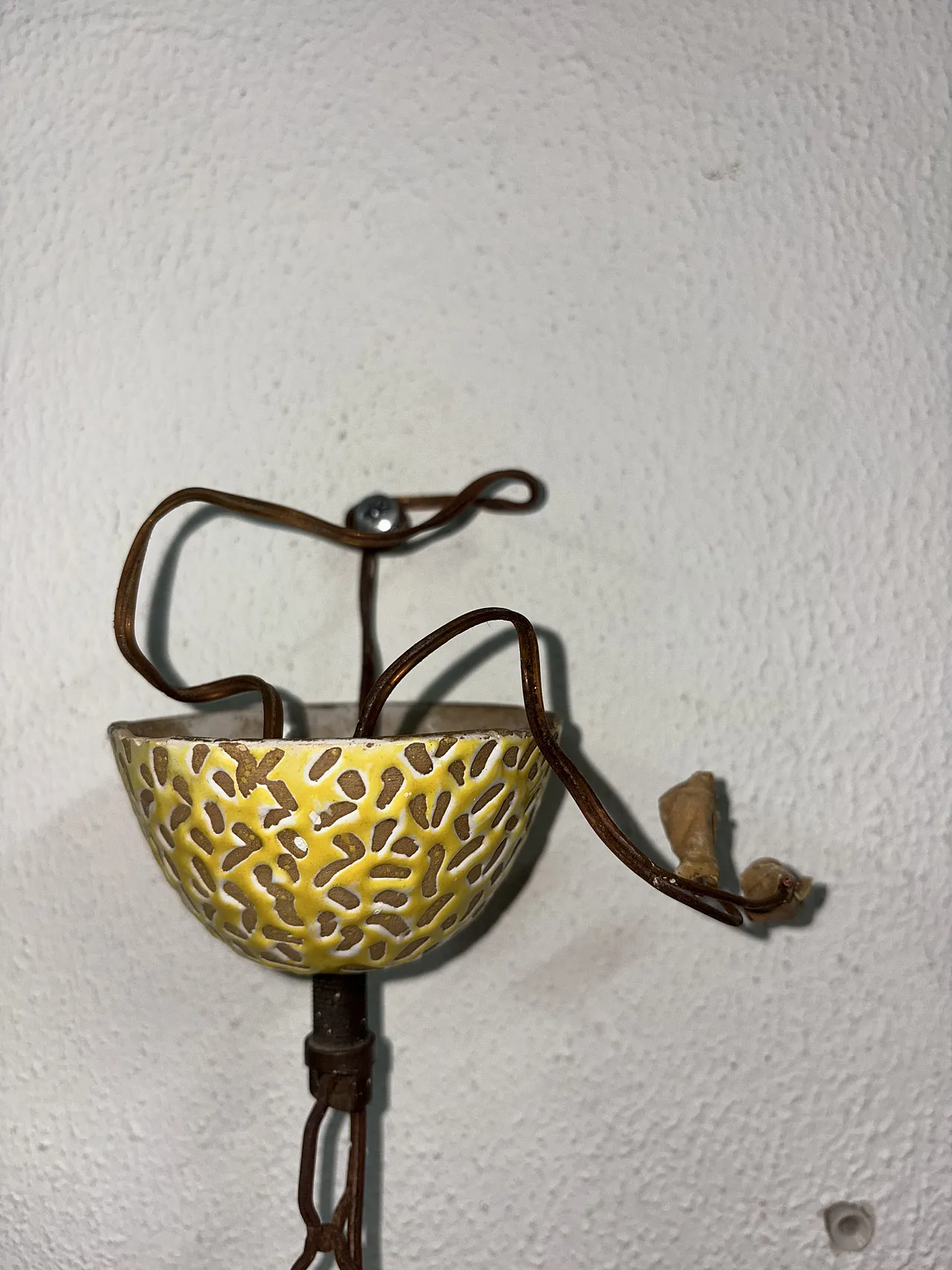 Lampadario lanterna in ceramica smaltata di Antonia Campi, anni '50 8