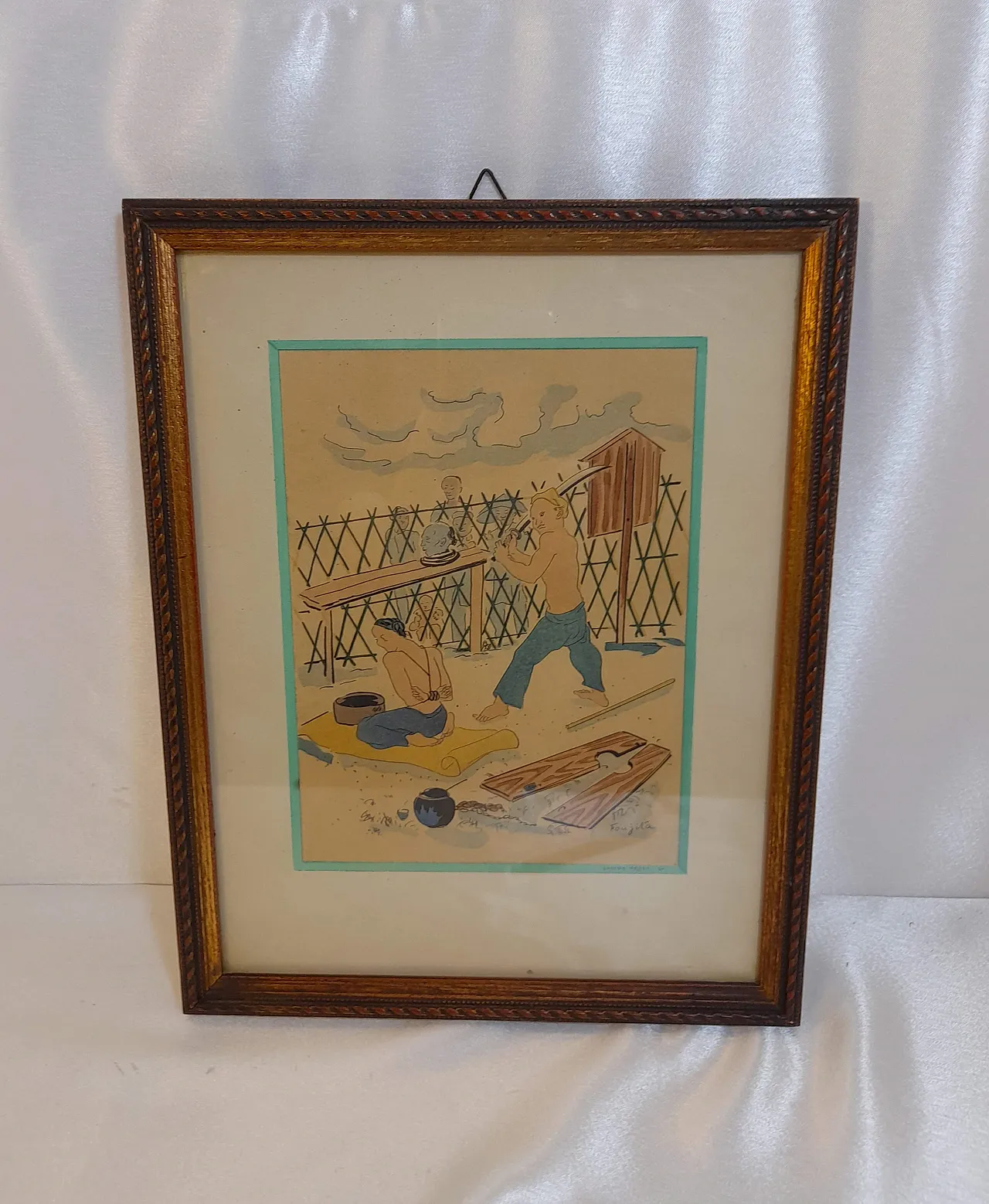 Litografia Esecuzione di un tossicodipendente di Tsuguharu Fujita 2