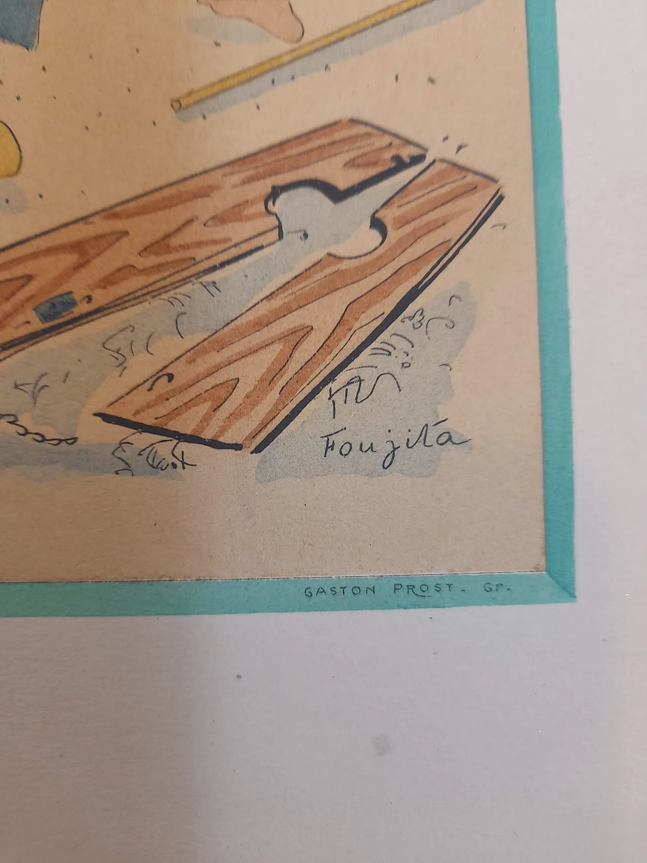 Litografia Esecuzione di un tossicodipendente di Tsuguharu Fujita 4