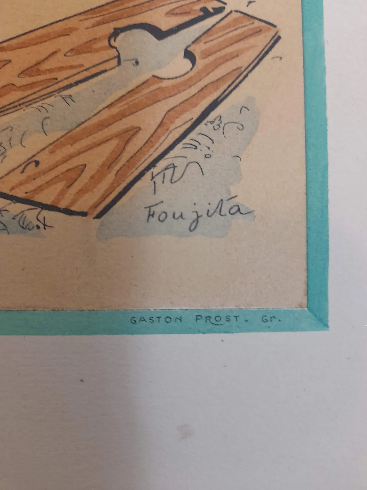 Litografia Esecuzione di un tossicodipendente di Tsuguharu Fujita 5