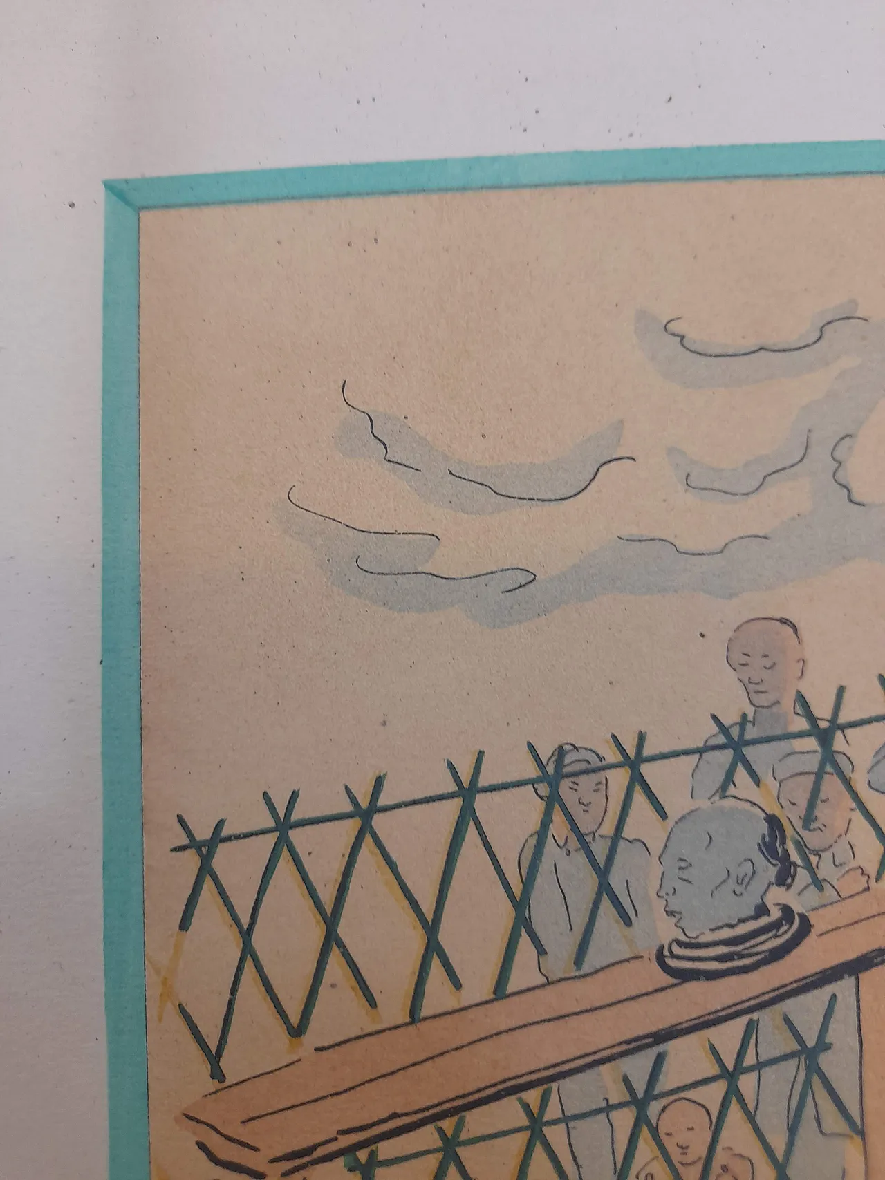 Litografia Esecuzione di un tossicodipendente di Tsuguharu Fujita 8