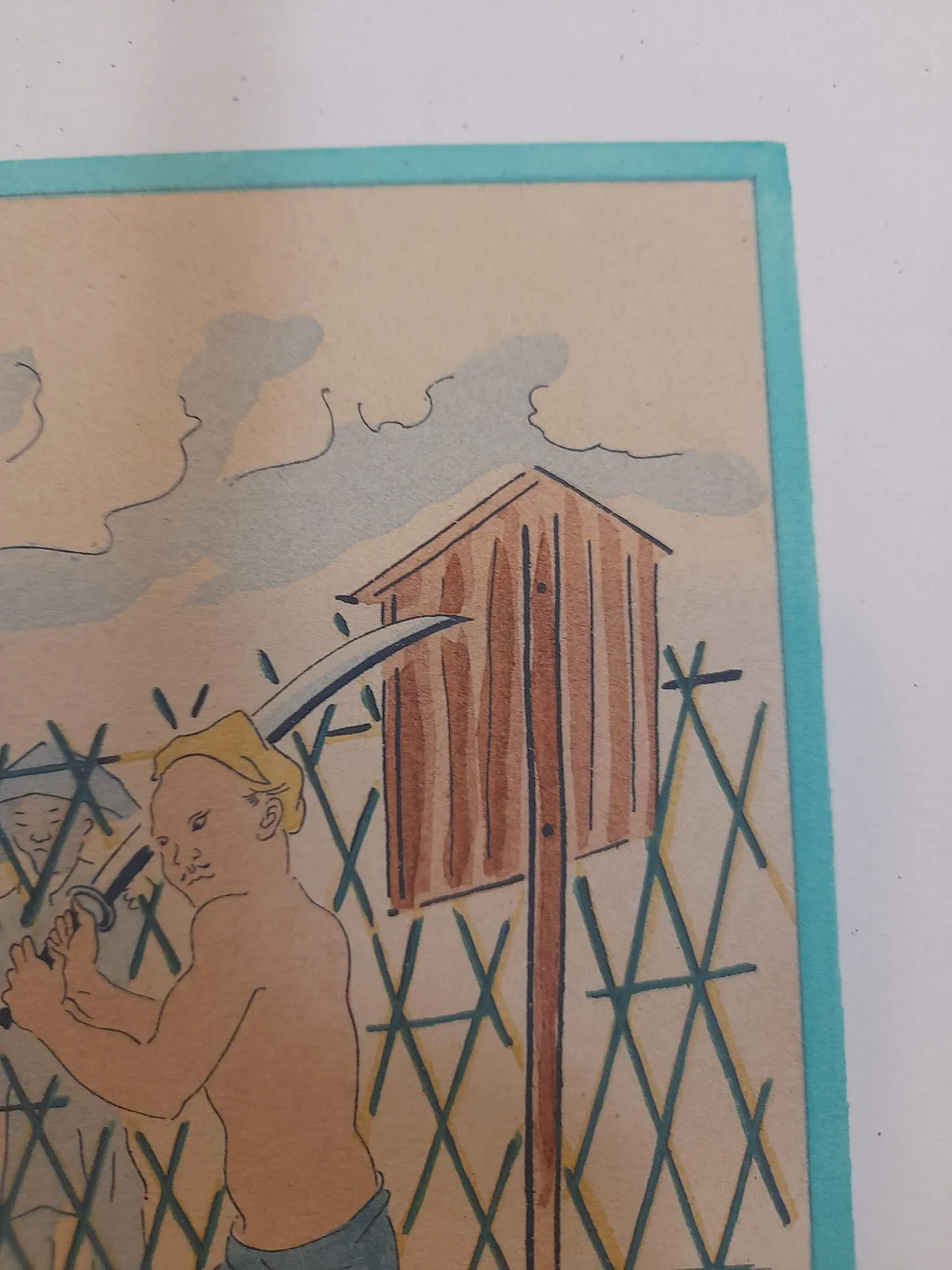 Litografia Esecuzione di un tossicodipendente di Tsuguharu Fujita 9