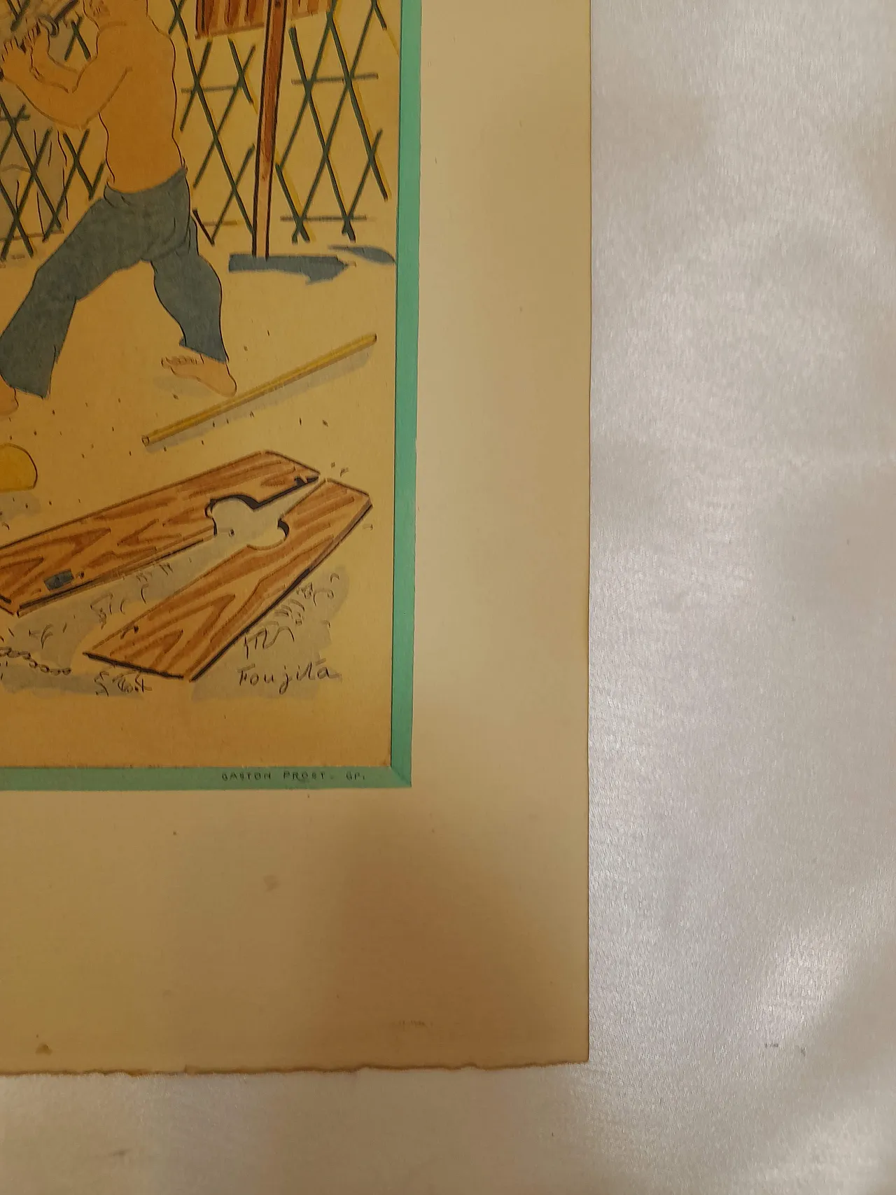 Litografia Esecuzione di un tossicodipendente di Tsuguharu Fujita 18