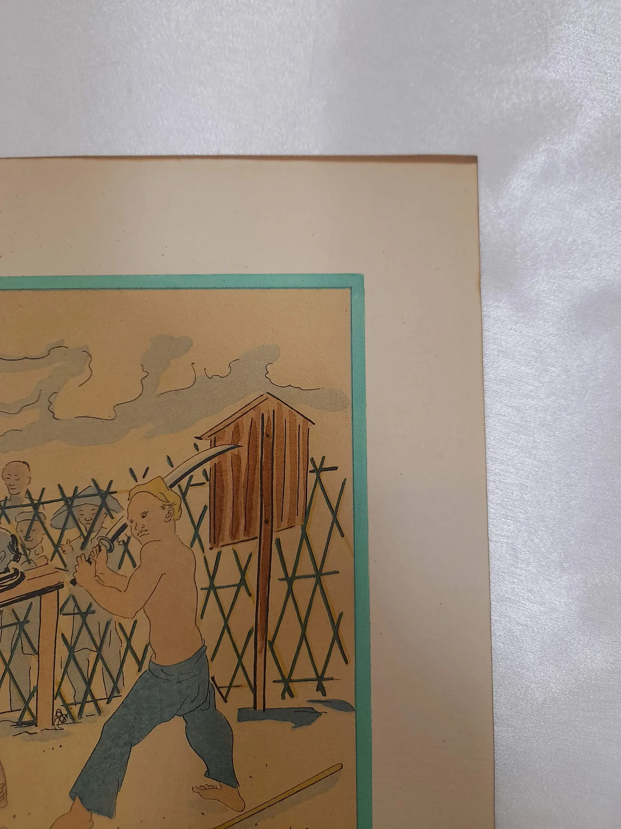 Litografia Esecuzione di un tossicodipendente di Tsuguharu Fujita 19