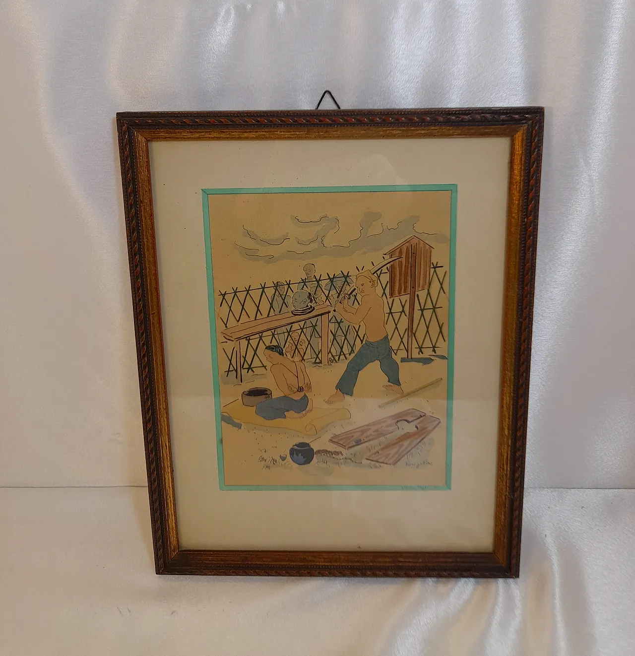 Litografia Esecuzione di un tossicodipendente di Tsuguharu Fujita 26