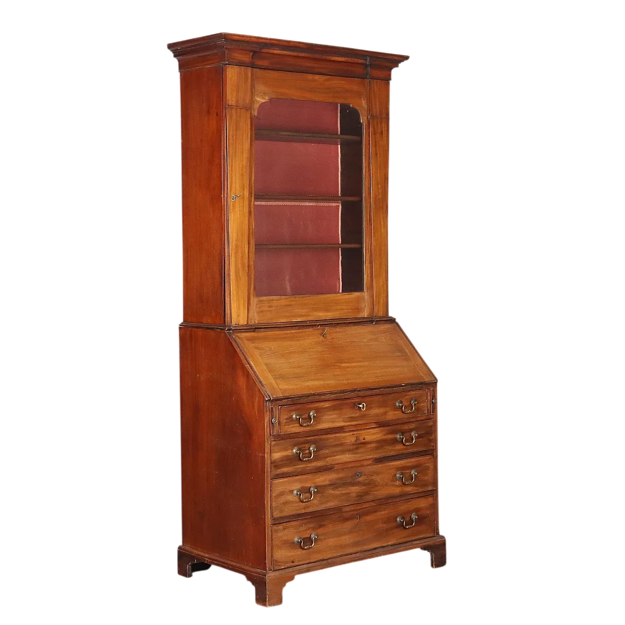 Mahogany trumeau, cut glass and shaped top, mid-19th century 11