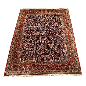 Tappeto Kum in cotone e lana, maglia fine, fatto a mano, '900