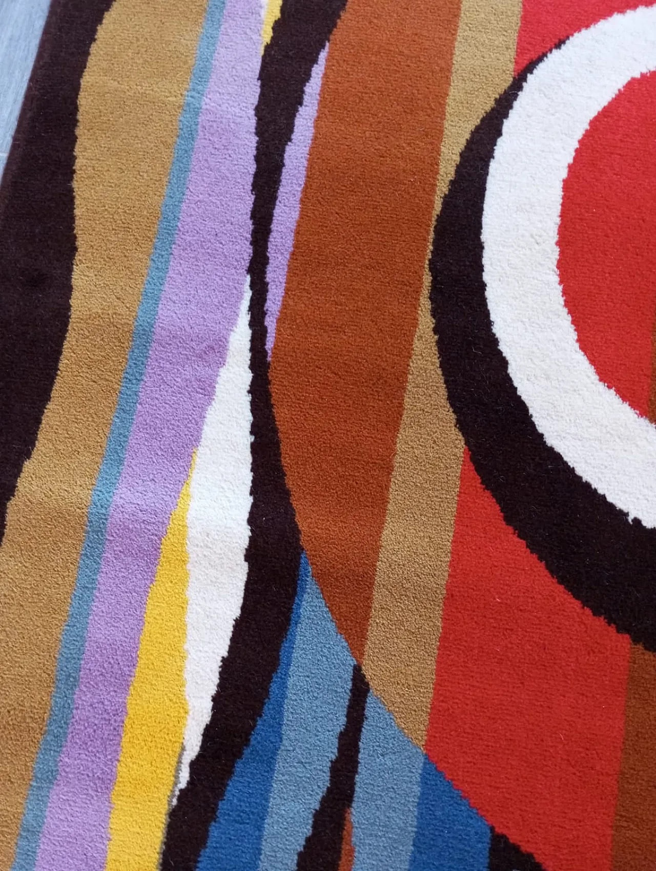 Tappeto in pura lana “sole” Italia anni’70 3