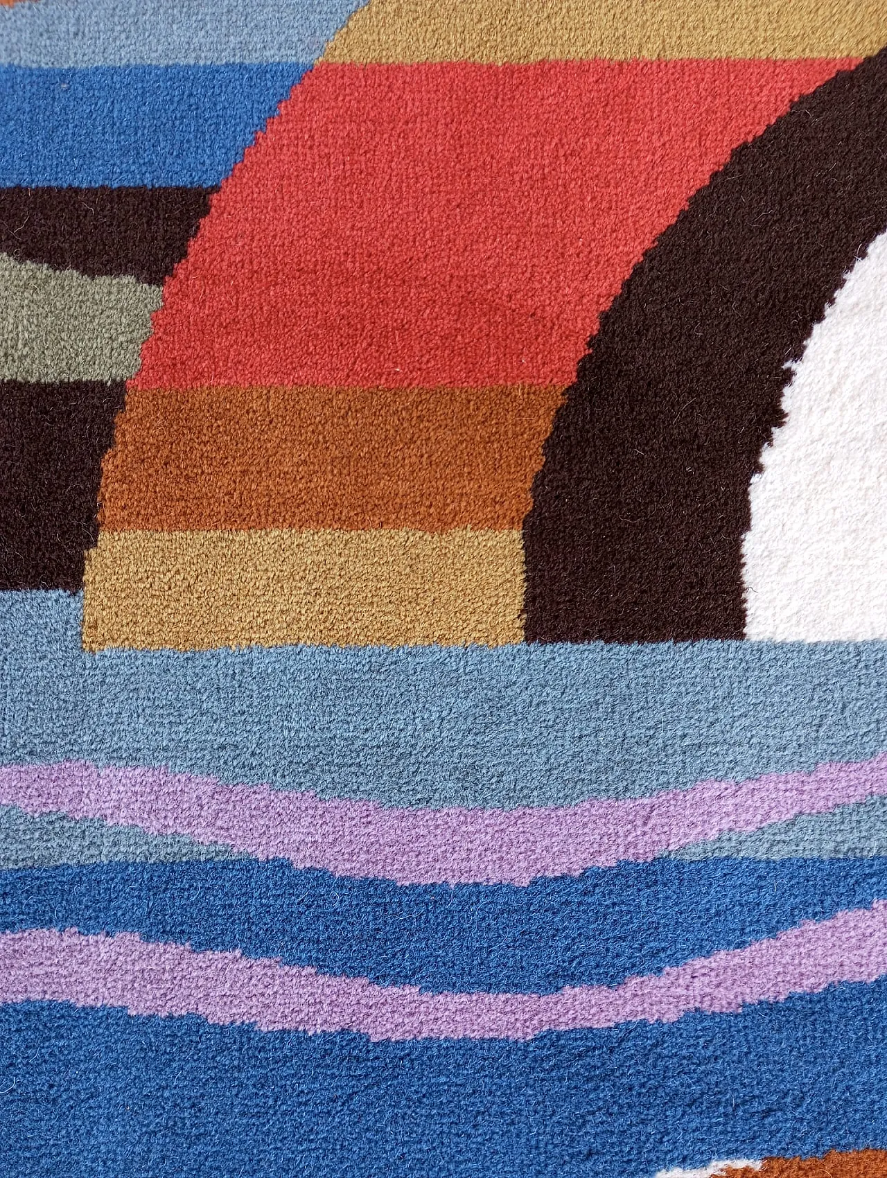 Tappeto in pura lana “sole” Italia anni’70 5