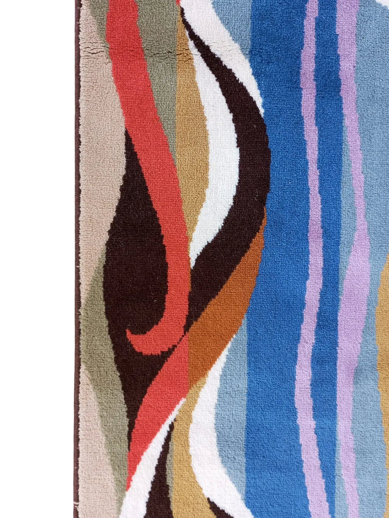 Tappeto in pura lana “sole” Italia anni’70 6