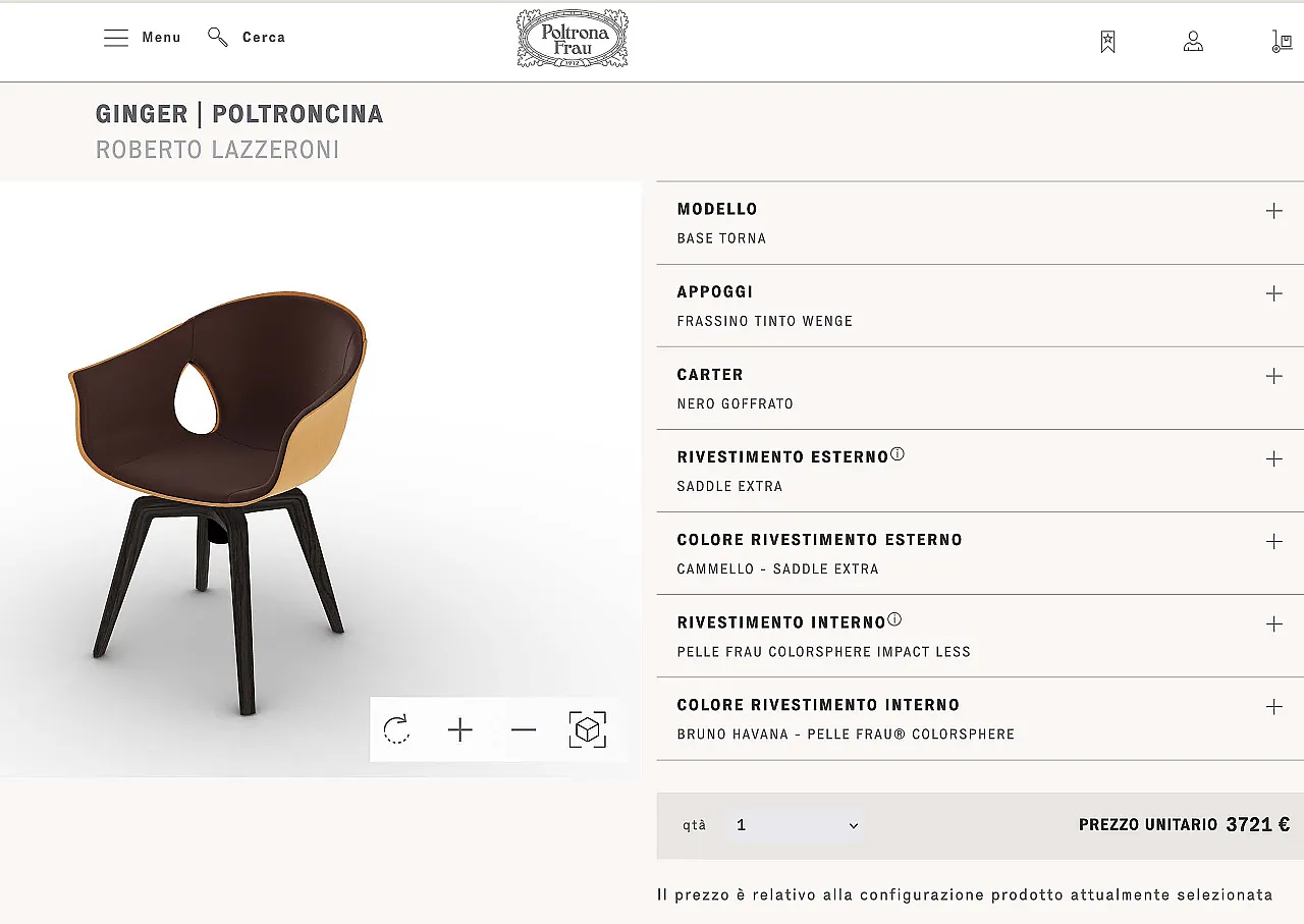 Ginger armchair by Roberto Lazzeroni by Poltrona Frau, 2000s 57