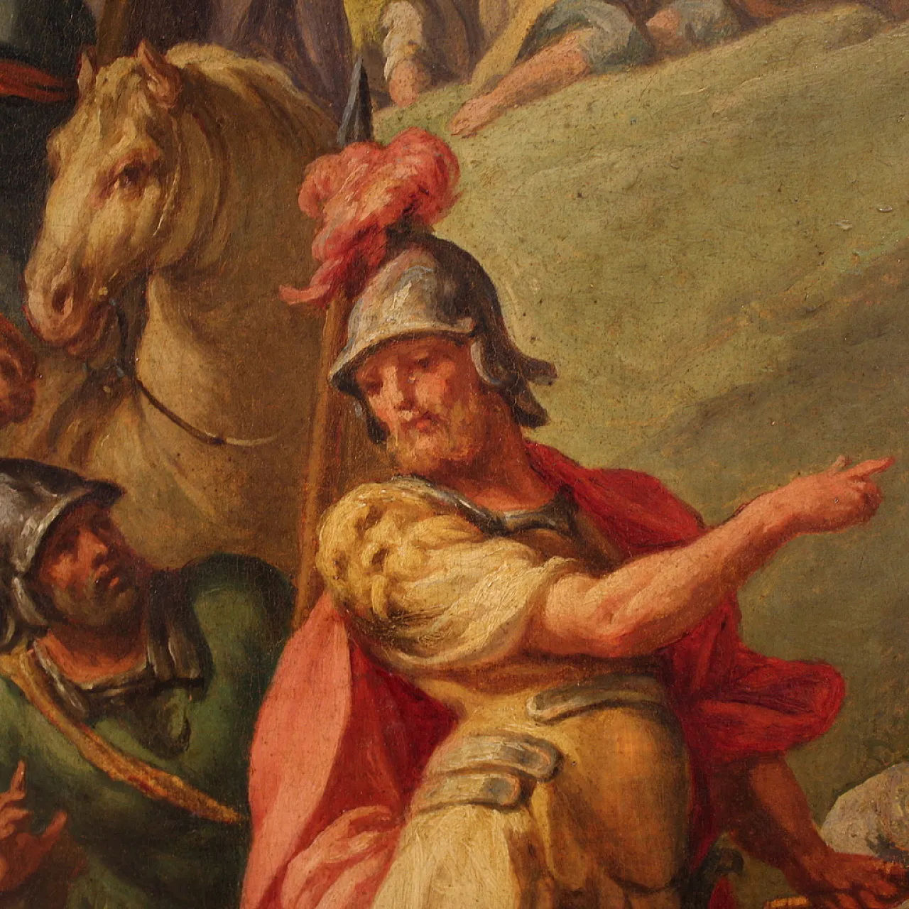 Italian painting on wood the crossing of the Jordan, 18th century 12