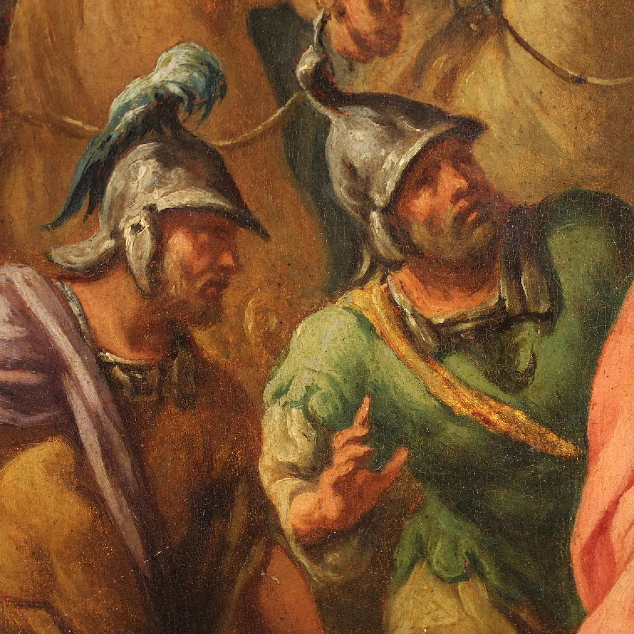 Italian painting on wood the crossing of the Jordan, 18th century 14