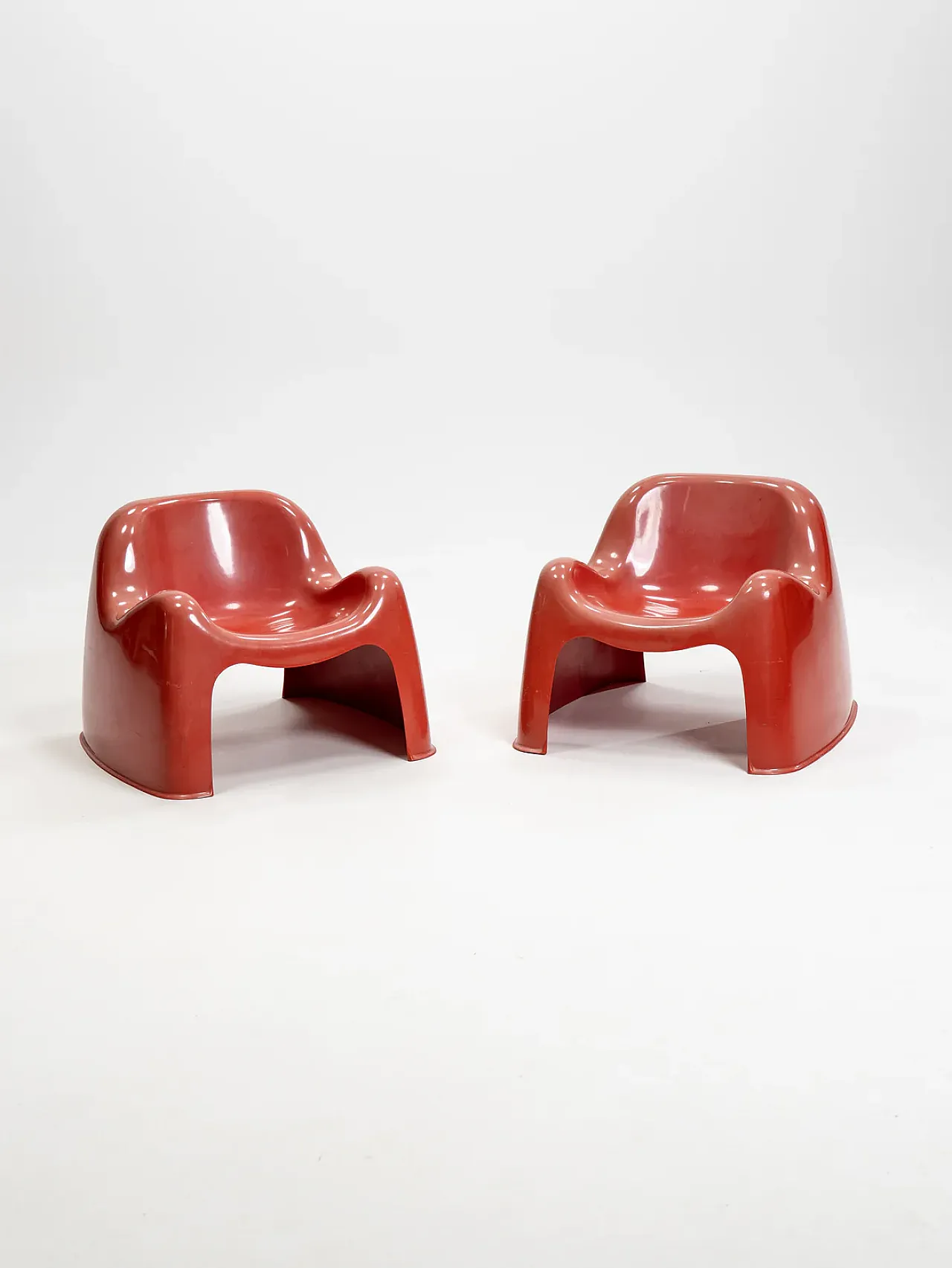 Coppia di sedie Toga arancioni di Sergio Mazza per Artemide, anni '60 1