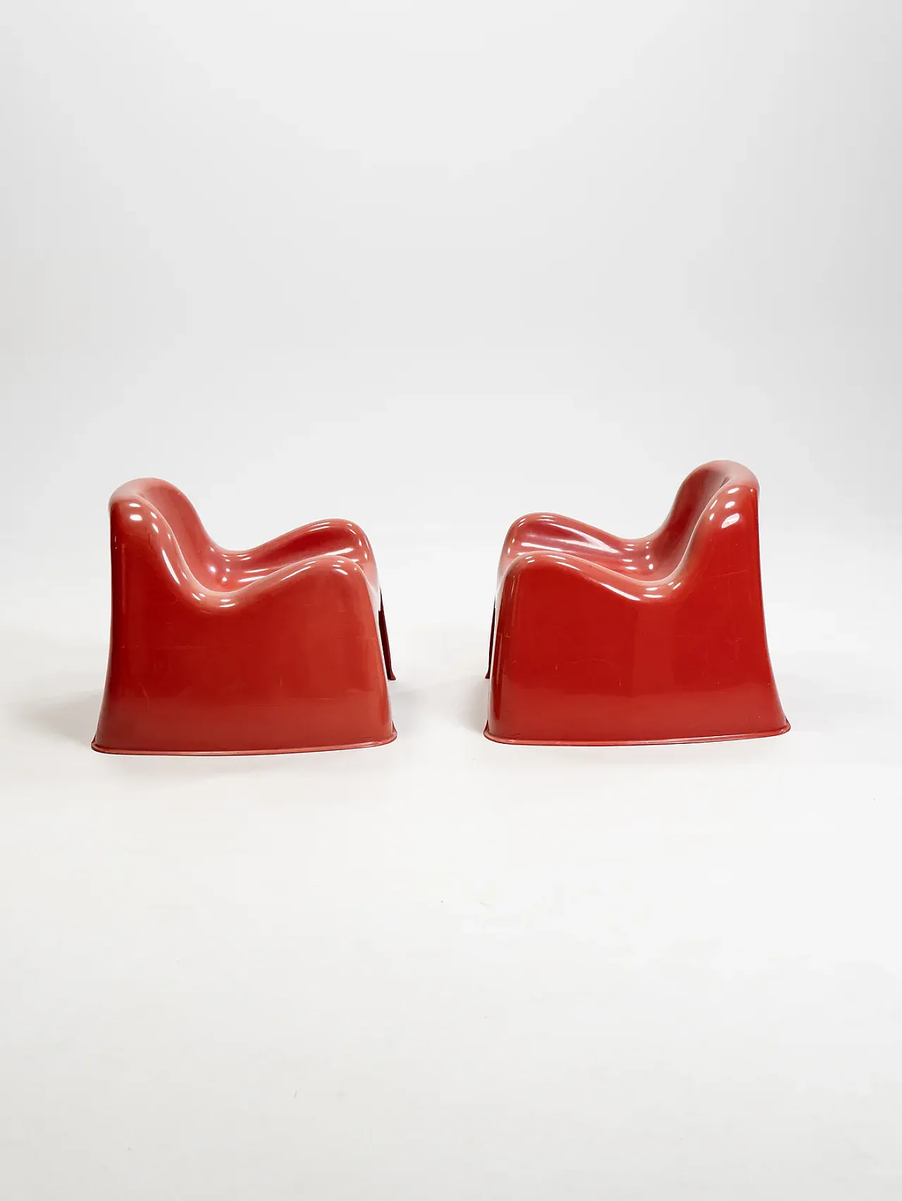 Coppia di sedie Toga arancioni di Sergio Mazza per Artemide, anni '60 2