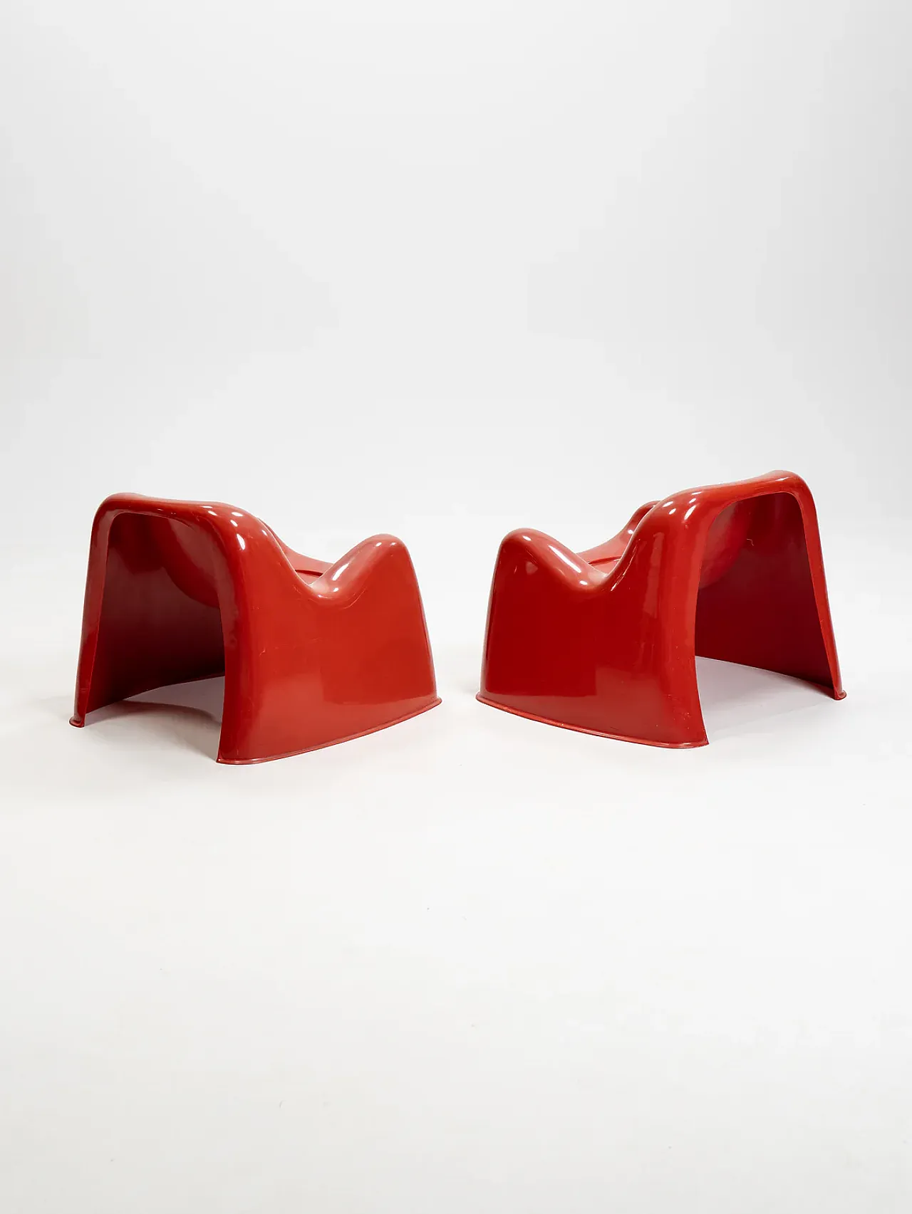 Coppia di sedie Toga arancioni di Sergio Mazza per Artemide, anni '60 3