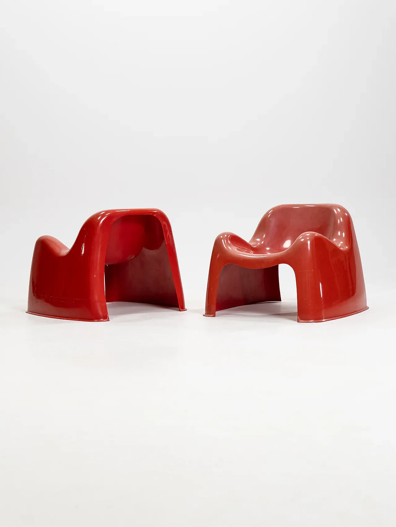 Coppia di sedie Toga arancioni di Sergio Mazza per Artemide, anni '60 9