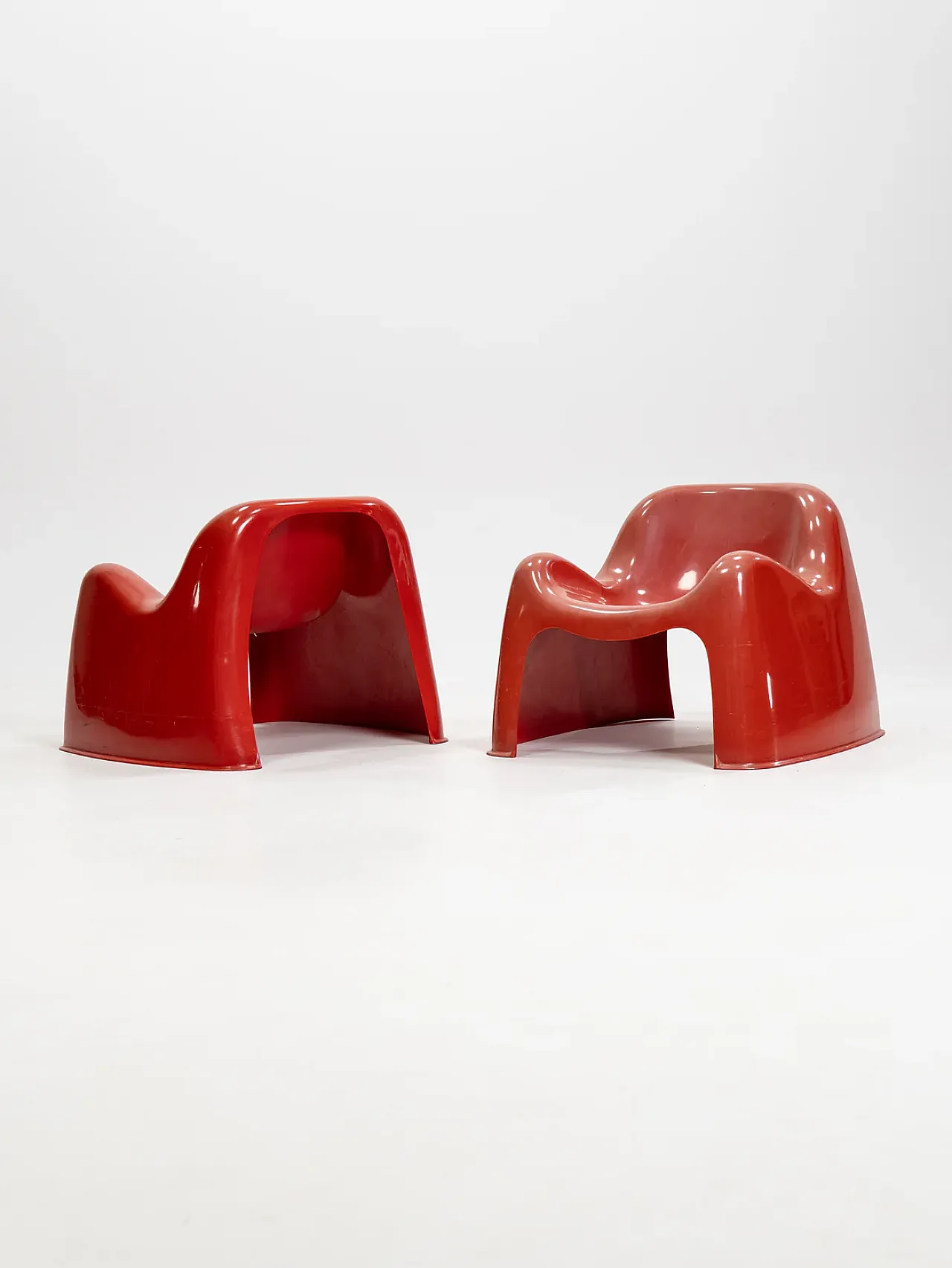 Coppia di sedie Toga arancioni di Sergio Mazza per Artemide, anni '60 10