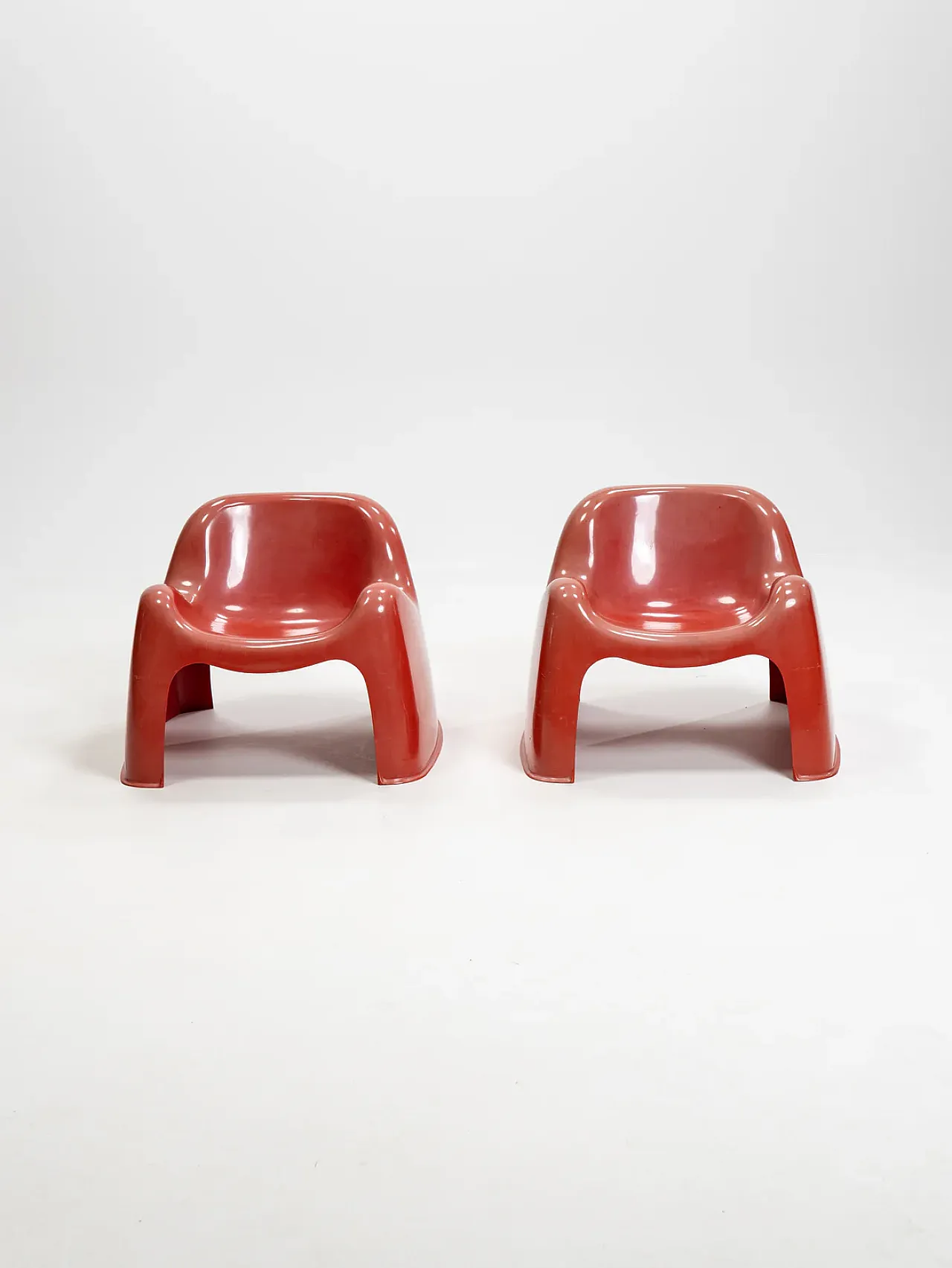 Coppia di sedie Toga arancioni di Sergio Mazza per Artemide, anni '60 11