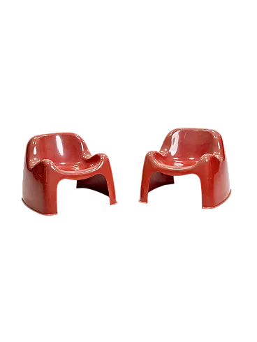 Coppia di sedie Toga arancioni di Sergio Mazza per Artemide, anni '60