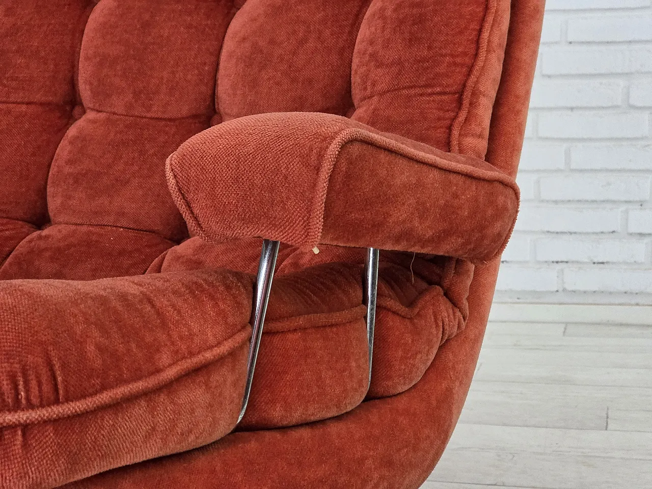 Poltrona girevole svedese di Ulferts Möbler, velluto, anni '70 14