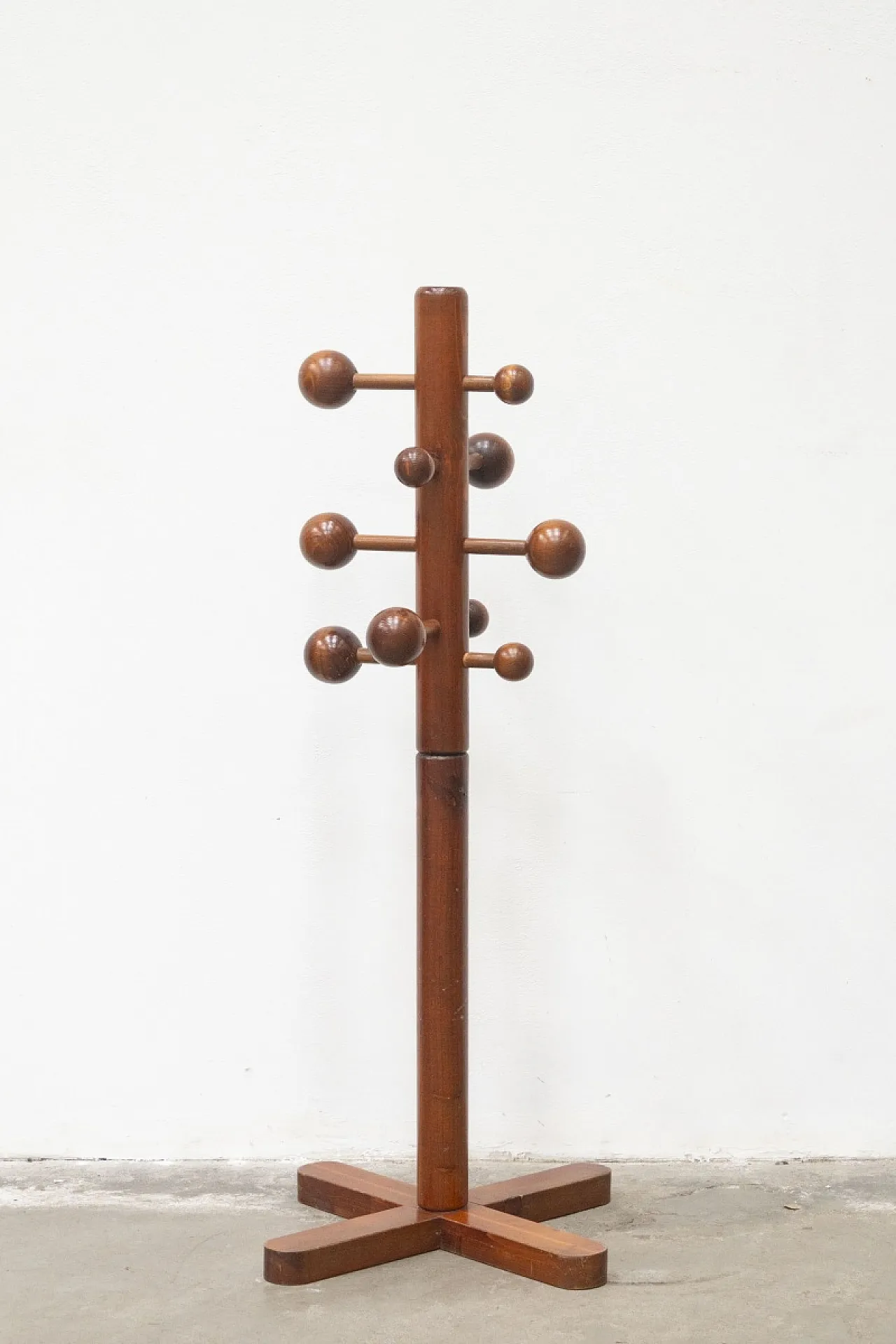 Fir wood coat rack, 1970s 3