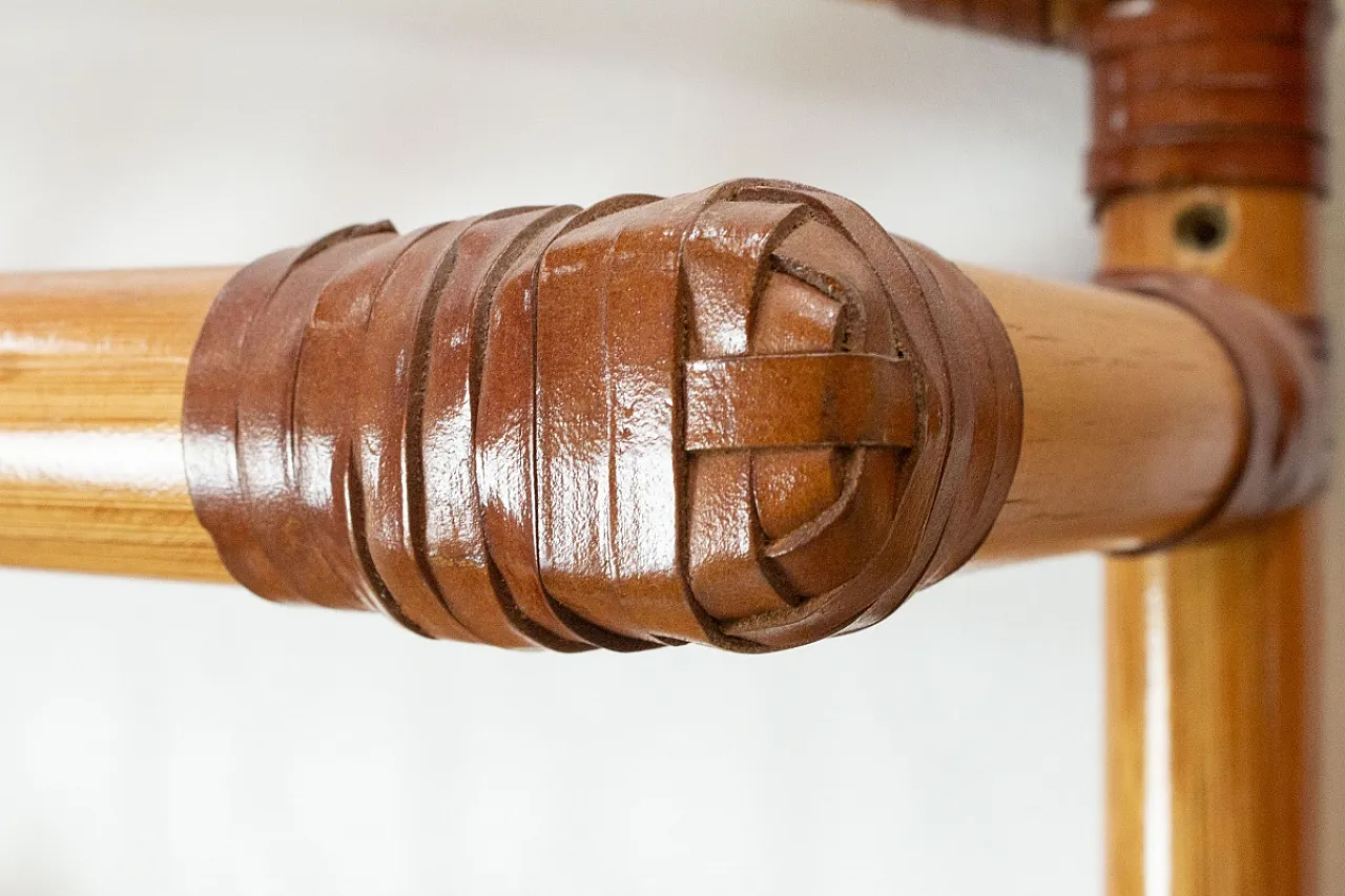 Attaccapanni e specchio in bambù, anni '60 6